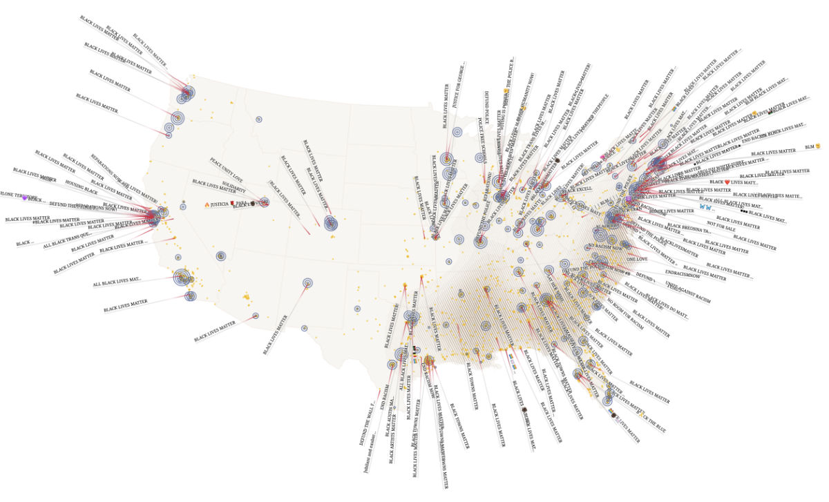 Image of Black Lives Matter Street Mural Map, by Kim Albrecht, kimalbrecht.com